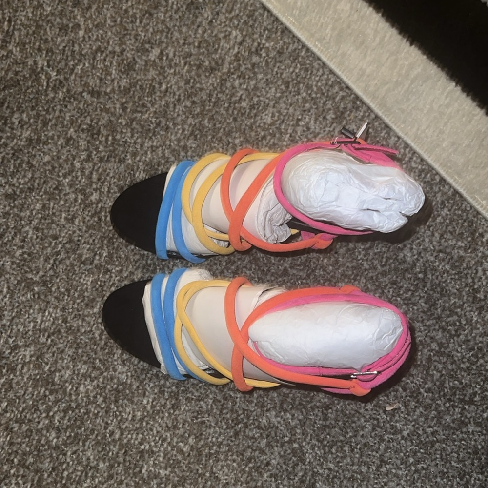 Zara Multi Colored Strappy Sandals - Picture 7 of 8